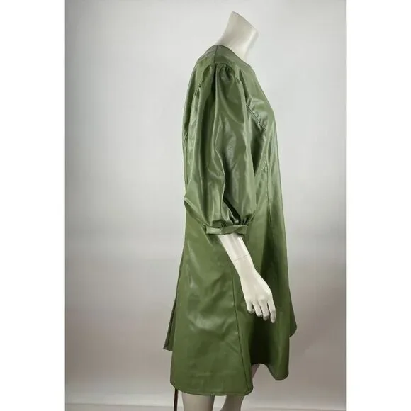 JessaKae Collection Britney Faux Leather Dress in Olive Women 3X NWT 1/2 Sleeve JessaKae Collection Britney Faux Leather Dress in Olive Women 3X NWT 1/2 Sleeve